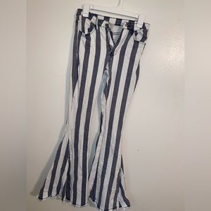 Saints and Hearts stripped flare pants. Size S
